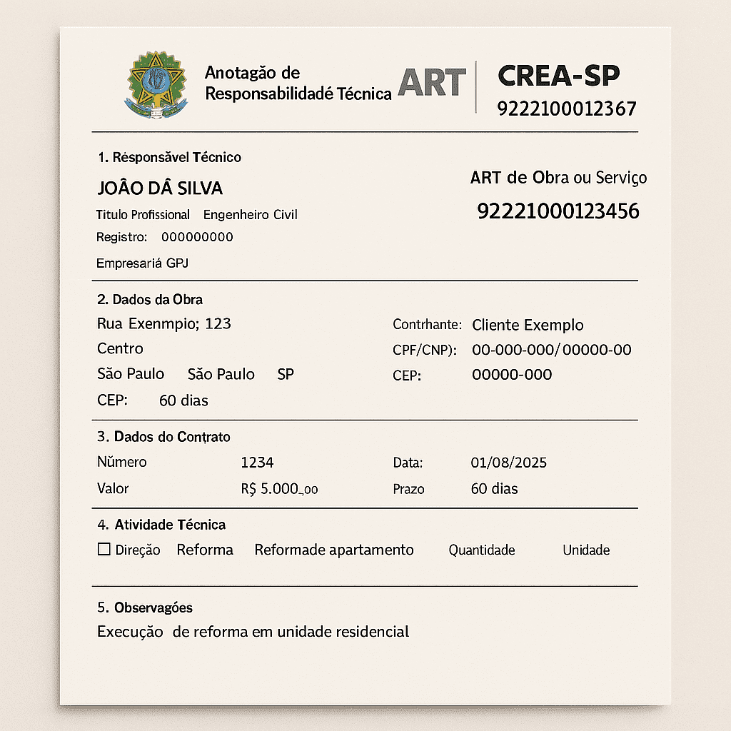 ART para Reforma de Apartamento